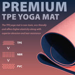 Yoga Mat for Women & Men with Carry Rope TPE Material YM 601 (PINK & BLUE)