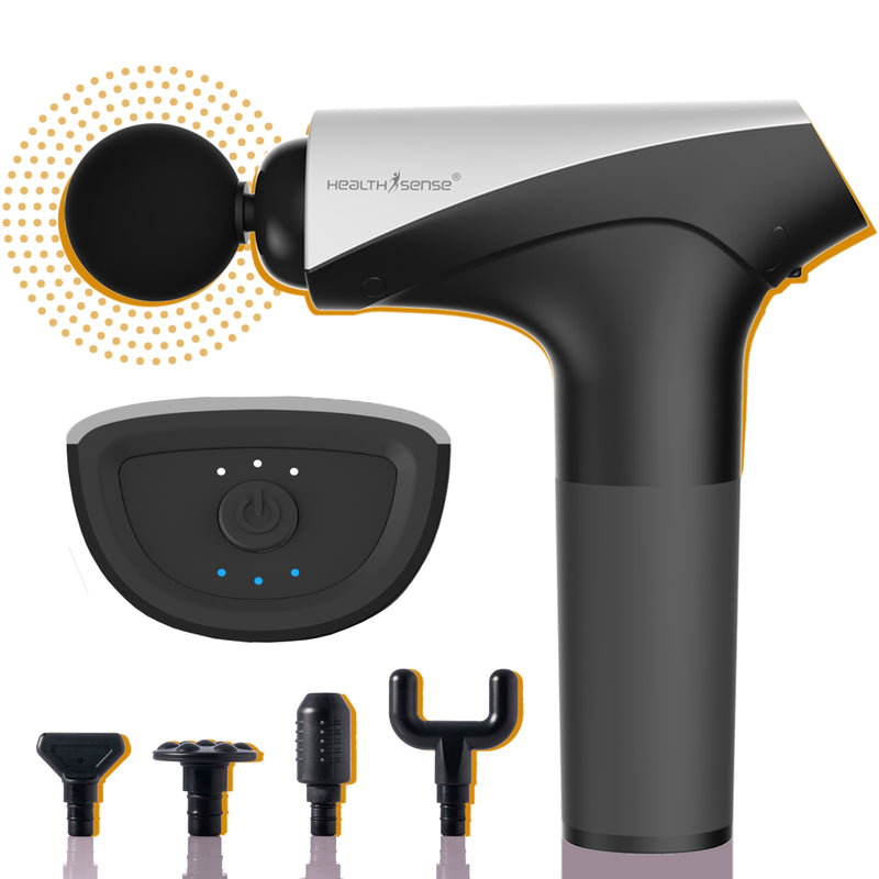 HM 280 Healthsense Gun Massager Machine for Pain Relief with 5 Massage Heads Massager (Black & Grey)