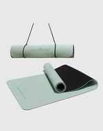 Yoga Mat for Women & Men with Carry Rope, TPE Material YM 601 (SAGE & BLACK)