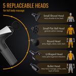 HM 280 Healthsense Gun Massager Machine for Pain Relief with 5 Massage Heads Massager (Black & Grey)