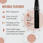 Electric Toothbrush Rechargeable Sonic Brush for Adult | 4 Brush Heads | IPX7 Waterproof | 5 Operational Modes | 1 Year Warranty – Clean-Care ET 730