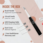 Electric Toothbrush Rechargeable Sonic Brush for Adult | 4 Brush Heads | IPX7 Waterproof | 5 Operational Modes | 1 Year Warranty – Clean-Care ET 730