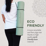 Yoga Mat for Women & Men with Carry Rope, TPE Material YM 601 (SAGE & BLACK)