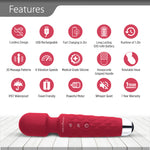Magic-Vibe HM 260 Cordless Handheld Personal Body Massager-Cherry