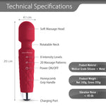 Magic-Vibe HM 260 Cordless Handheld Personal Body Massager-Cherry