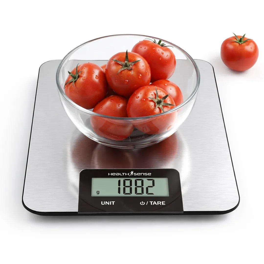 HealthSense Smart Kitchen Weighing Machine for Food (KS 25) | Digital Kitchen Scale for Home with High-Precision Sensors, Tare Function, Multi-Unit Measurement, Stainless Steel Platform & 1-Year Warranty