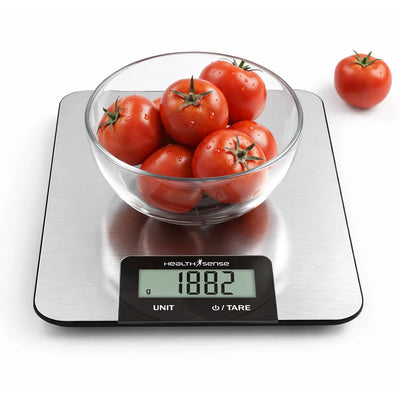 HealthSense Smart Kitchen Weighing Machine for Food (KS 25) | Digital Kitchen Scale for Home with High-Precision Sensors, Tare Function, Multi-Unit Measurement, Stainless Steel Platform & 1-Year Warranty