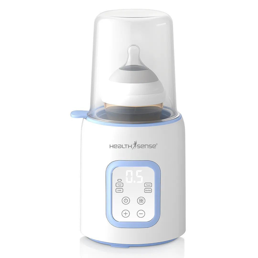 HealthSense 10 in 1 Baby Bottle Sterilizer & Warmer for Babies | Bottle Warmer for Baby Food, Milk & Water Heater | Electric Bottle Sterilizer for Baby with Manual Temperature Control & BPA Free | BW70 (White)