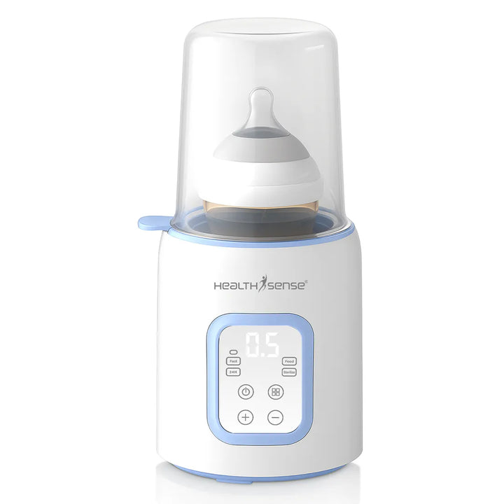 HealthSense 10 in 1 Baby Bottle Sterilizer & Warmer for Babies | Bottle Warmer for Baby Food, Milk & Water Heater | Electric Bottle Sterilizer for Baby with Manual Temperature Control & BPA Free | BW70 (White)