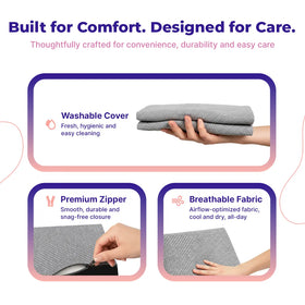 Triangle Memory Foam Cushion for Back Rest, Pain Relief & Acid Reflux WC 60