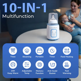 Baby Bottle Sterilizer & Warmer with Manual Temperature Control & BPA Free BW70