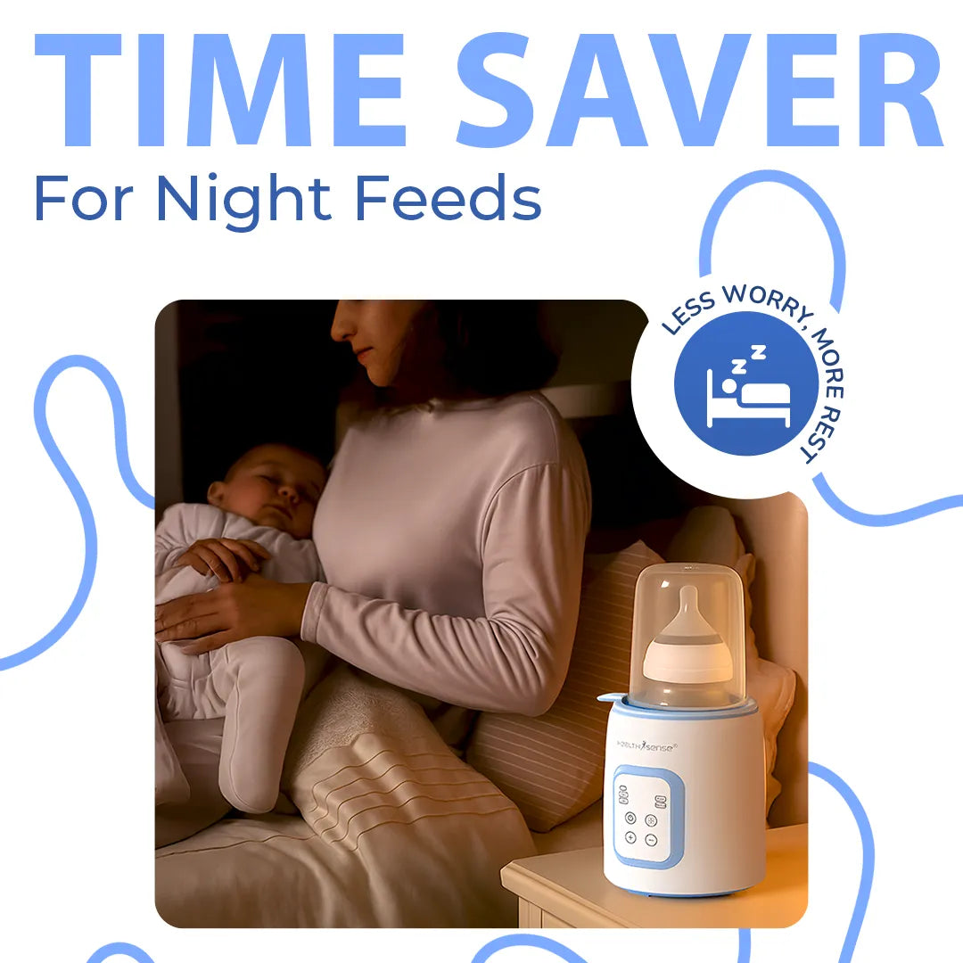 HealthSense 10 in 1 Baby Bottle Sterilizer & Warmer for Babies | Bottle Warmer for Baby Food, Milk & Water Heater | Electric Bottle Sterilizer for Baby with Manual Temperature Control & BPA Free | BW70 (White)