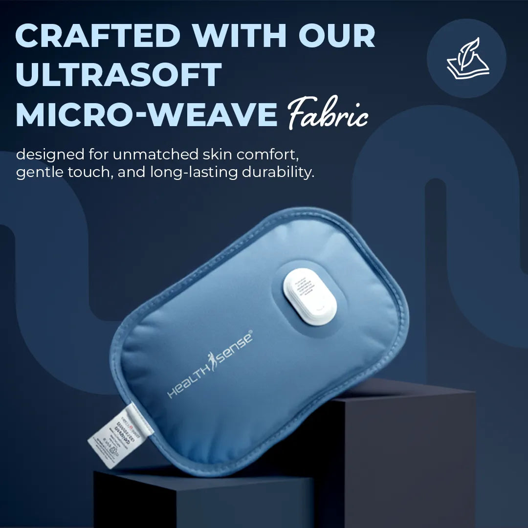 HealthSense Electric Hot Water Bag for Pain Relief | Heating Pad & Hot Pack for Back, Shoulder, Knee & Period Pain | Heat Pad Electric with Fast 8-Min Heat-Up, 3rd Gen Charger, 8-Layer Protection, Ultra-Soft Fabric & Curve Design | Heat-Mate HB850