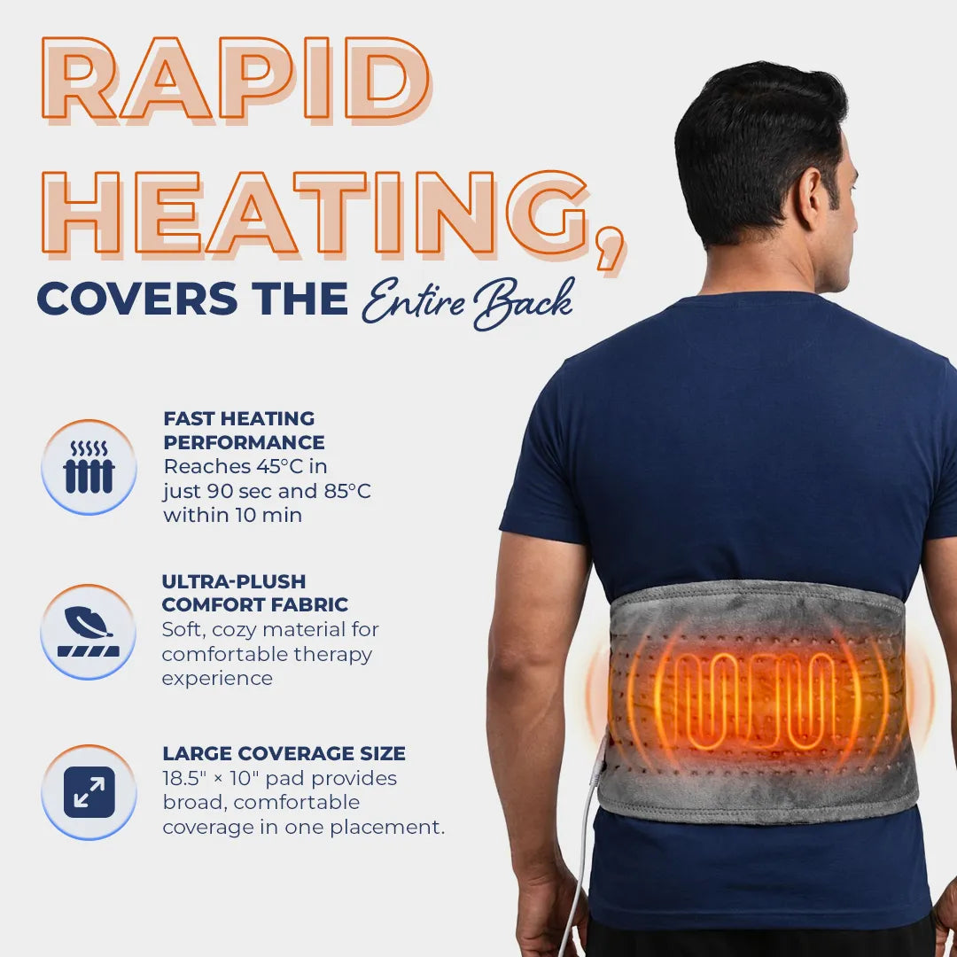 HealthSense Electric Heating Pad for Back Pain & Body Pain Relief | Orthopaedic Heating Pad with 3 Heat Settings | Even Heat Distribution | Flexible & Comfortable Design | Overheat Protection | 1-Year Warranty | Heat-Mate HB 300