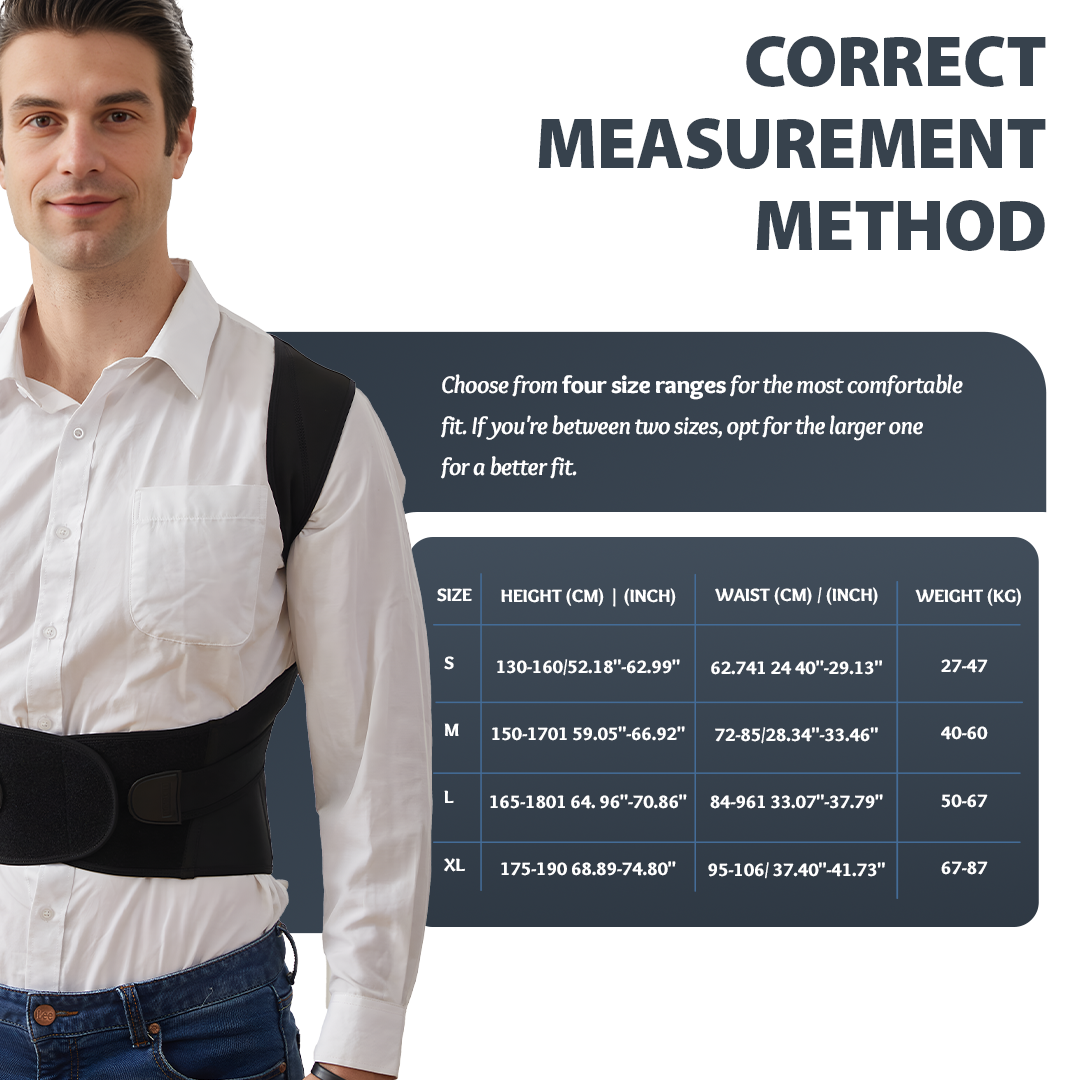 Posture Corrector For Men | Back Pain Relief Products with Premium Back Support Belt | Exclsuive Double Y Structure - PC-860
