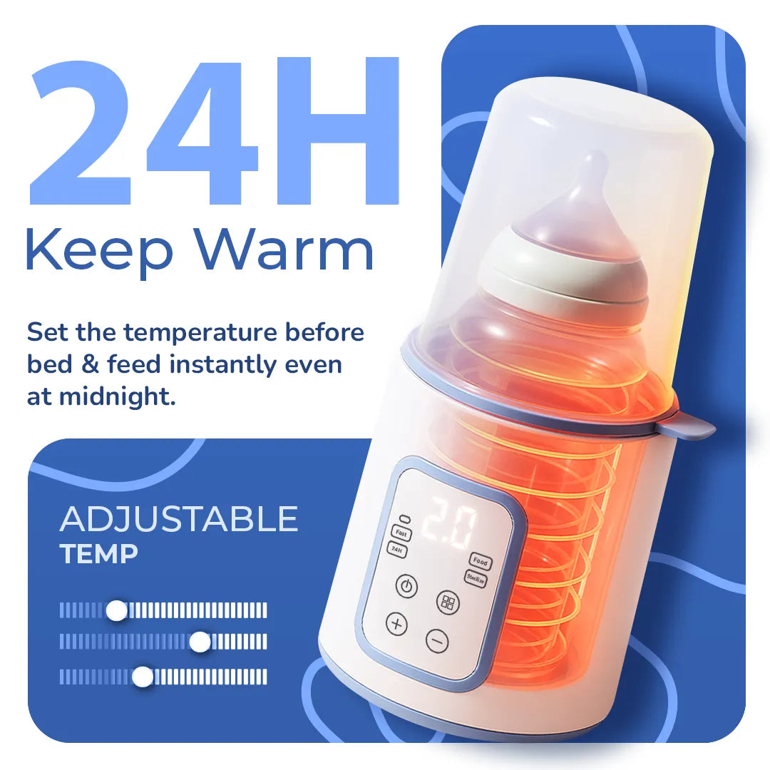 HealthSense 10 in 1 Baby Bottle Sterilizer & Warmer for Babies | Bottle Warmer for Baby Food, Milk & Water Heater | Electric Bottle Sterilizer for Baby with Manual Temperature Control & BPA Free | BW70 (White)