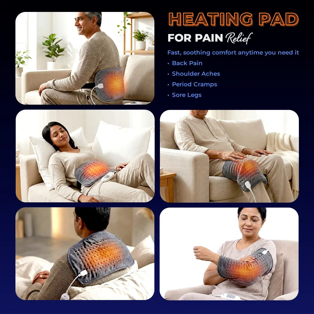 HealthSense Electric Heating Pad for Back Pain & Body Pain Relief | Orthopaedic Heating Pad with 3 Heat Settings | Even Heat Distribution | Flexible & Comfortable Design | Overheat Protection | 1-Year Warranty | Heat-Mate HB 300