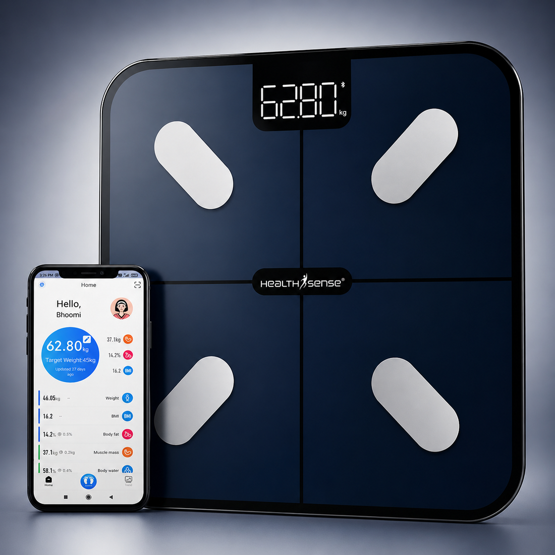 Smart Bluetooth Weighing Scale with Heart-Rate BS 181