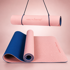 Yoga Mat for Women & Men with Carry Rope  TPE Material YM 601 (PINK & BLUE)