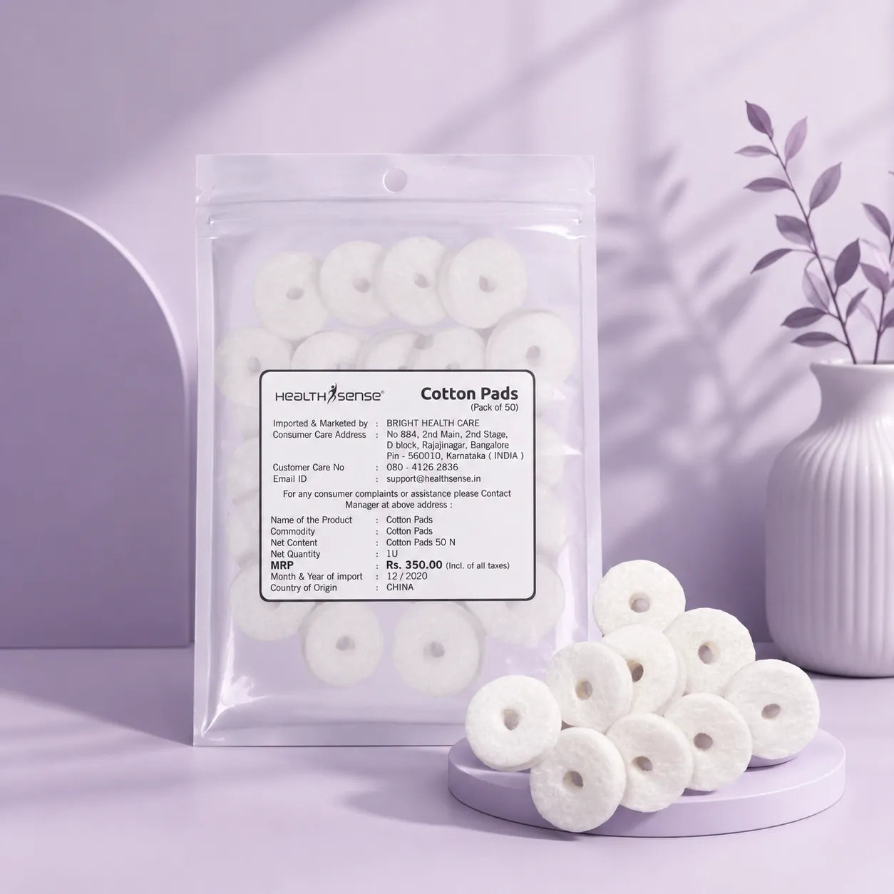 Cotton Pads (Pack of 50) for Nano-Cure FS 550 Facial Steamer (White)