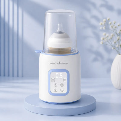 HealthSense 10 in 1 Baby Bottle Sterilizer & Warmer for Babies | Bottle Warmer for Baby Food, Milk & Water Heater | Electric Bottle Sterilizer for Baby with Manual Temperature Control & BPA Free | BW70 (White)