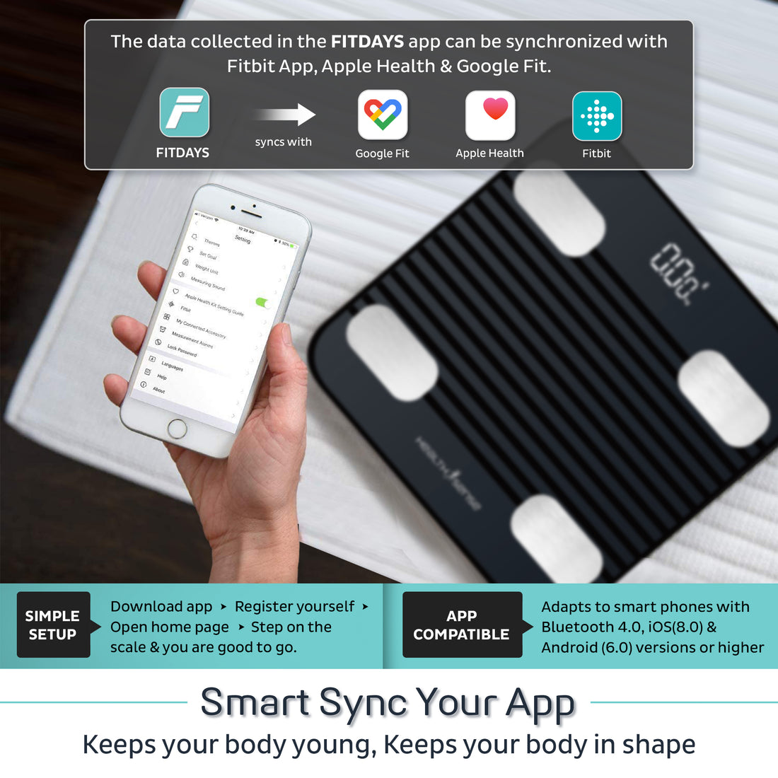 Fitdays BS 171 Smart Bluetooth Body Weighing Scale