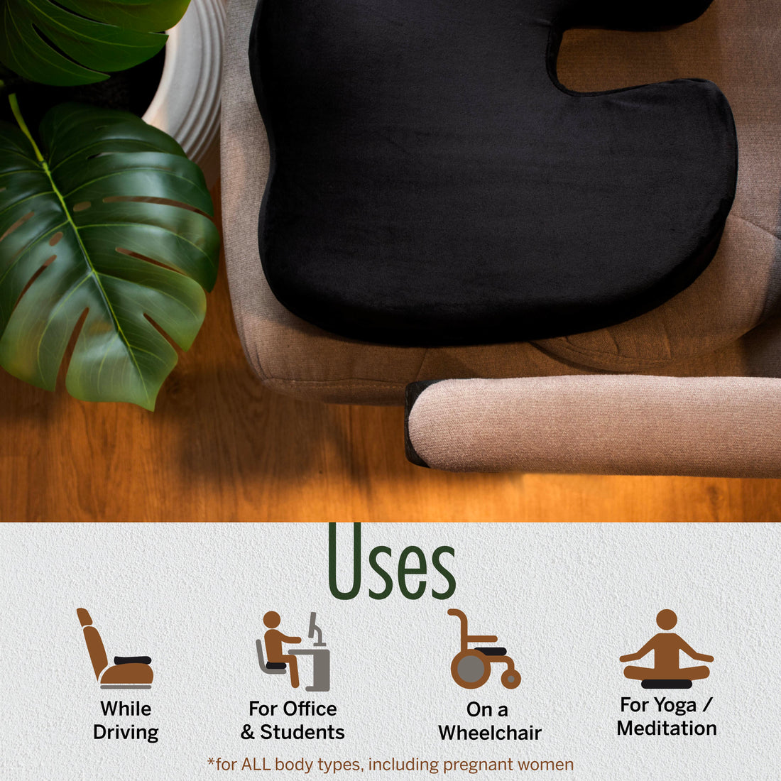 Soft-Spot CC 50 Orthopedic Non-Slip Coccyx Seat Cushion