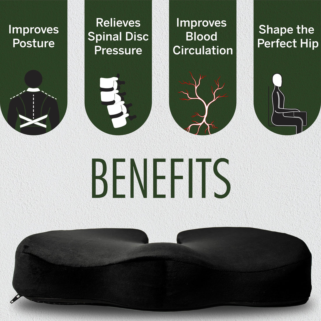 Soft-Spot CC 50 Orthopedic Non-Slip Coccyx Seat Cushion