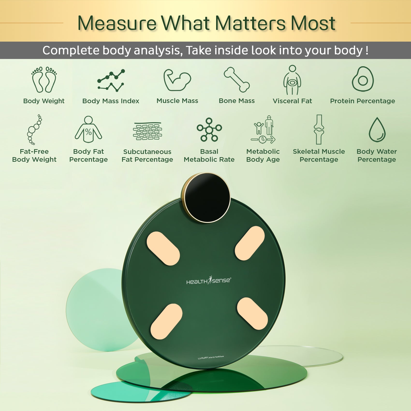 S1 Luxury Smart Bluetooth Body Weighing Scale