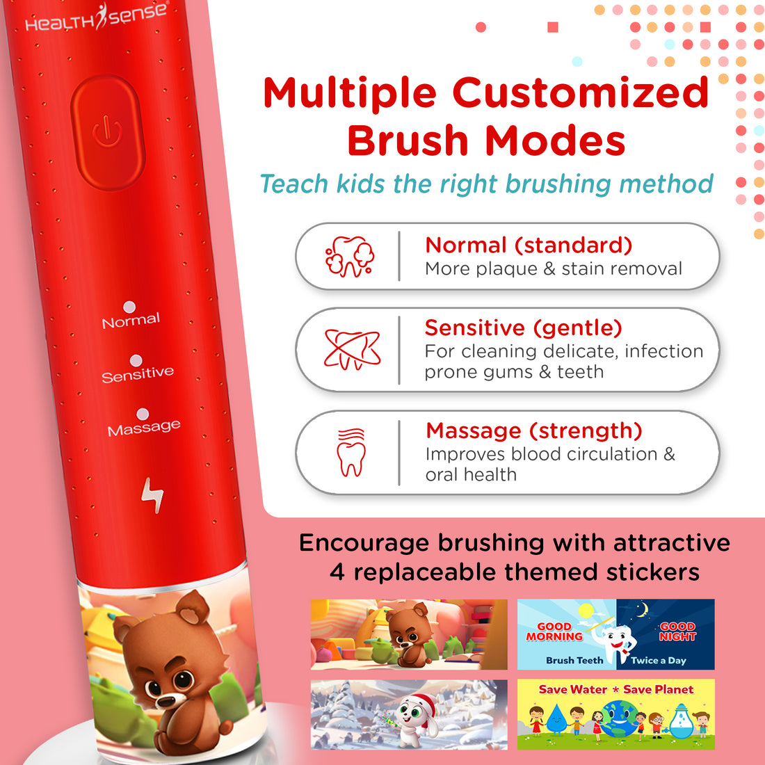 Clean-Care ET 702 Rechargeable Rotary Electric Toothbrush for KIDS